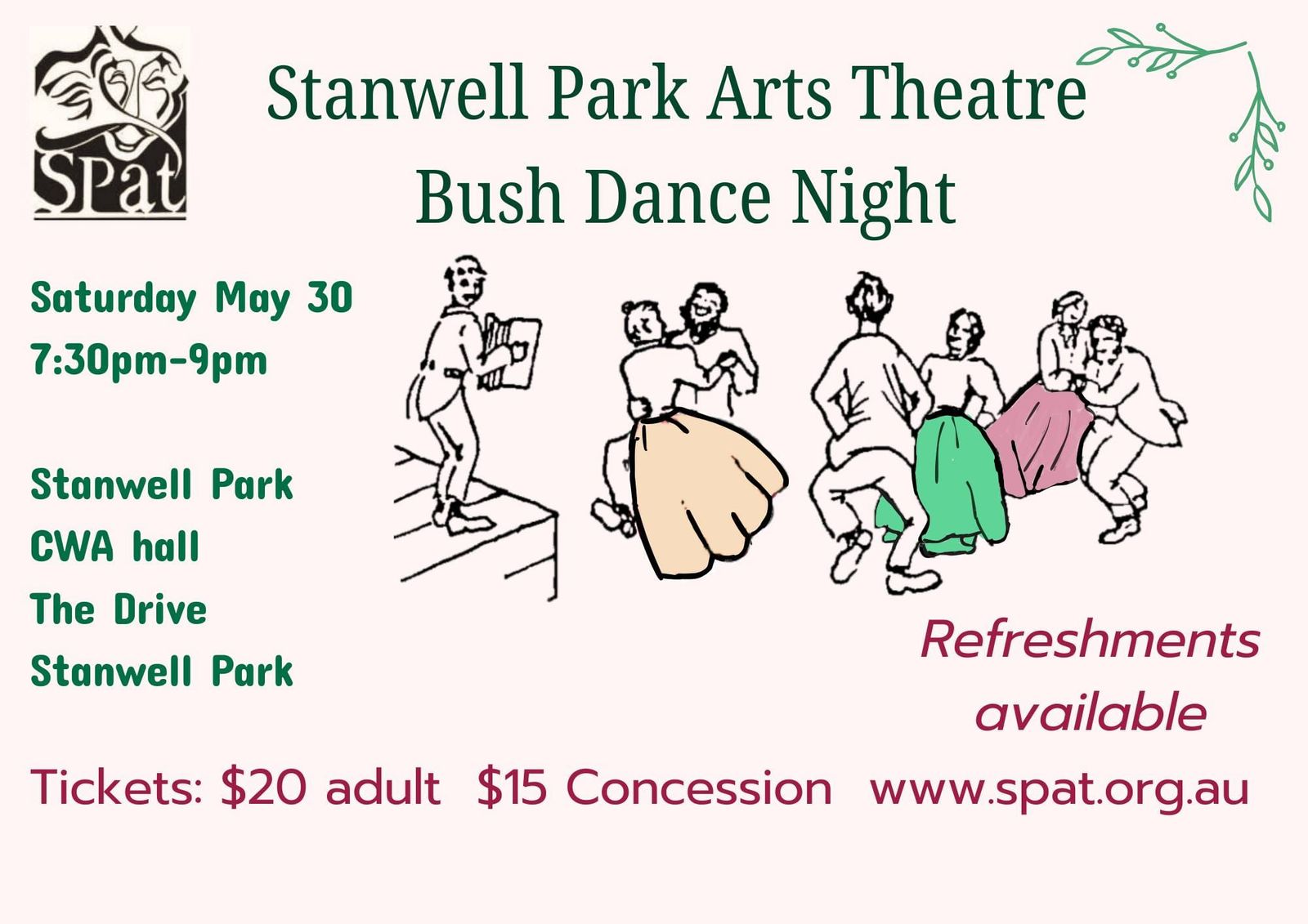 Take your places for SPAT's first bush dance post image