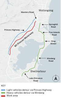 M1 between Figtree and Dapto to close for five nights post image