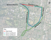 Part of Mount Ousley Road to close at weekend post image