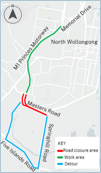 Night work on the M1 Princes Motorway and Masters Road post image