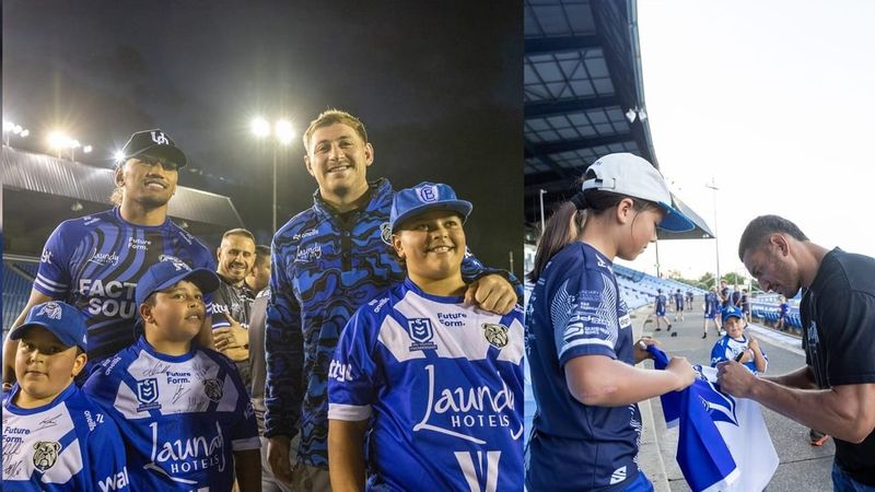 Young players seize chance to train alongside Bulldogs post image