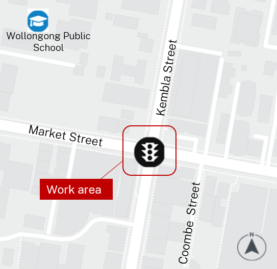 Night work on Market Street in Wollongong next week post image