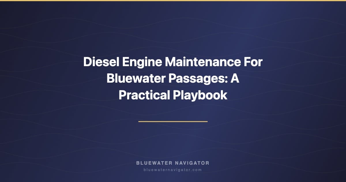 Diesel Engine Maintenance For Bluewater Passages: A Practical Playbook