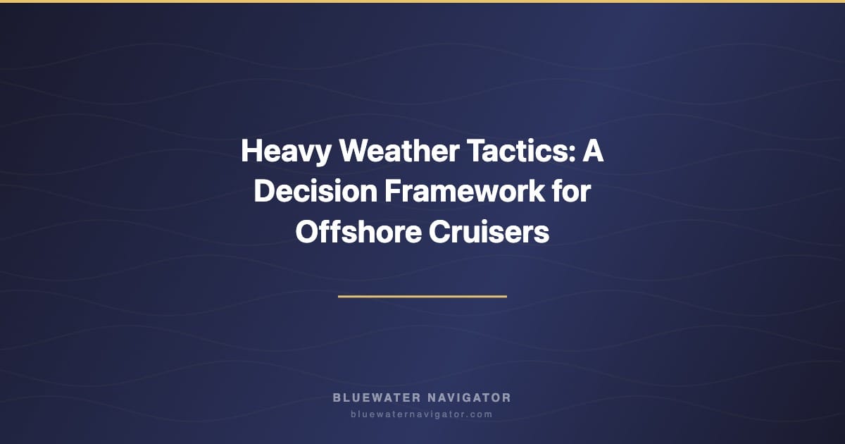 Heavy Weather Tactics: A Decision Framework for Offshore Cruisers