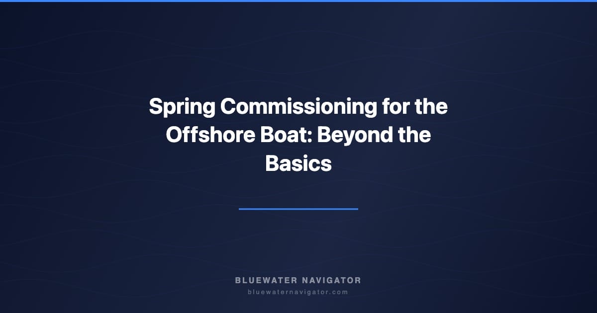 Spring Commissioning for the Offshore Boat: Beyond the Basics