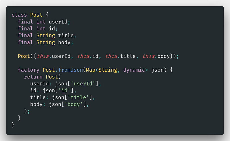 Flutter에서 JSON 응답을 다루는 방법