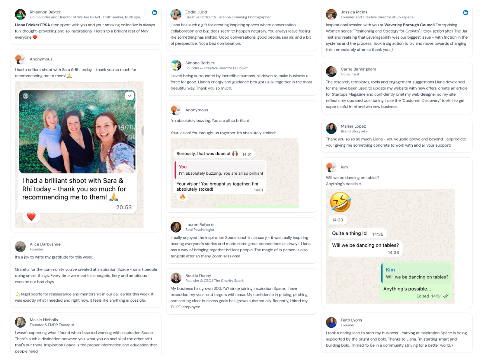 Carrie Birmingham, from the original community feedback collage