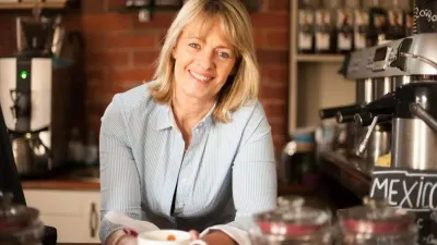 Alice Rendell at Edgcumbes coffee roasting facility - The Inspiration Space