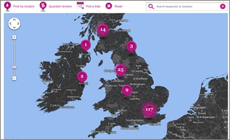 Live music map