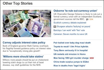 BBC headlines