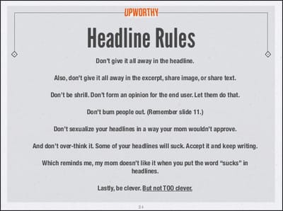 Upworthy headline rules