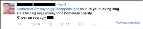 Online abuse screengrab