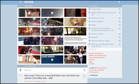 Breaking news site screenshot