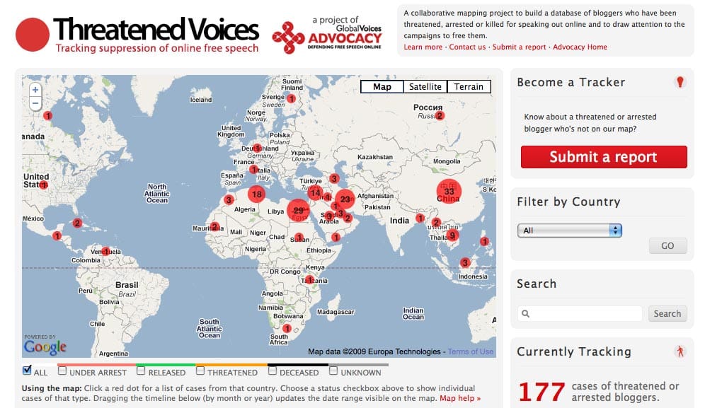 Threatened Voices website