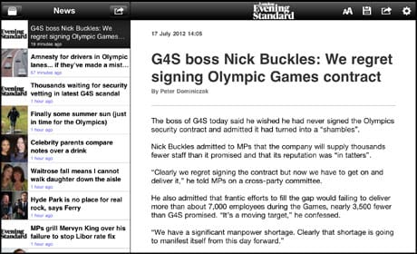 Evening Standard web-based app
