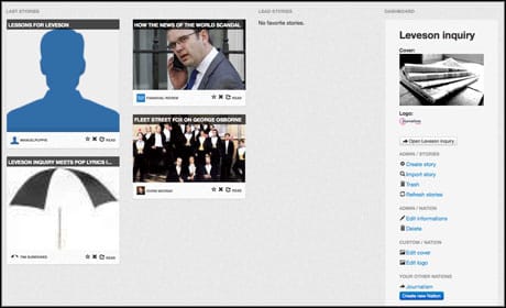 Storination dashboard