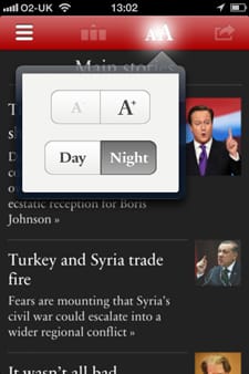 The Week iPhone night mode