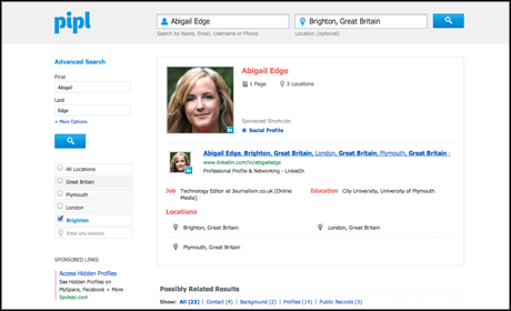 Pipl screenshot