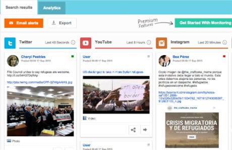 search results social searcher