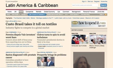 FT launches Latin America homepage and web app