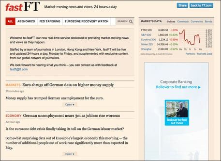 FT launches fastFT live stream of 'market-moving news'