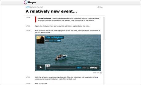 Students to launch liveblogging platform Ocqur