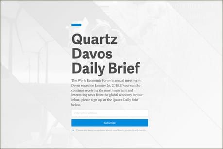 Quartz's Davos Daily Brief is the latest in a series of pop-up newsletters