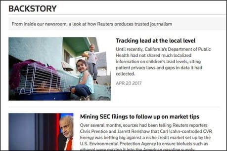 Reuters launched Backstory to provide more transparency around its reporting process