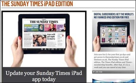 Sunday Times iPad app wins Cross Media award