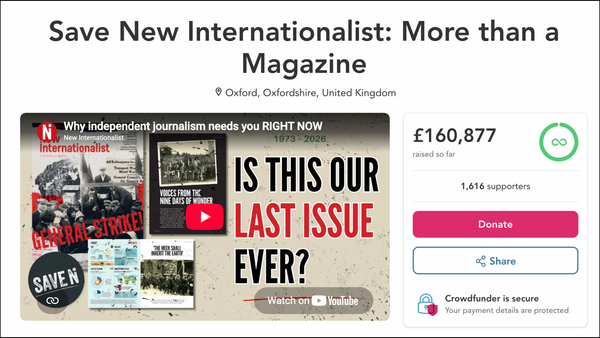 The New Internationalist raises £160k in emergency crowdfunder