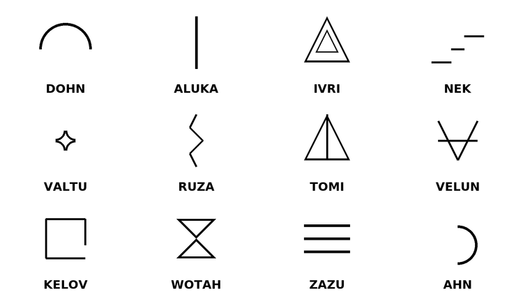 Origin Glyphs 13-24