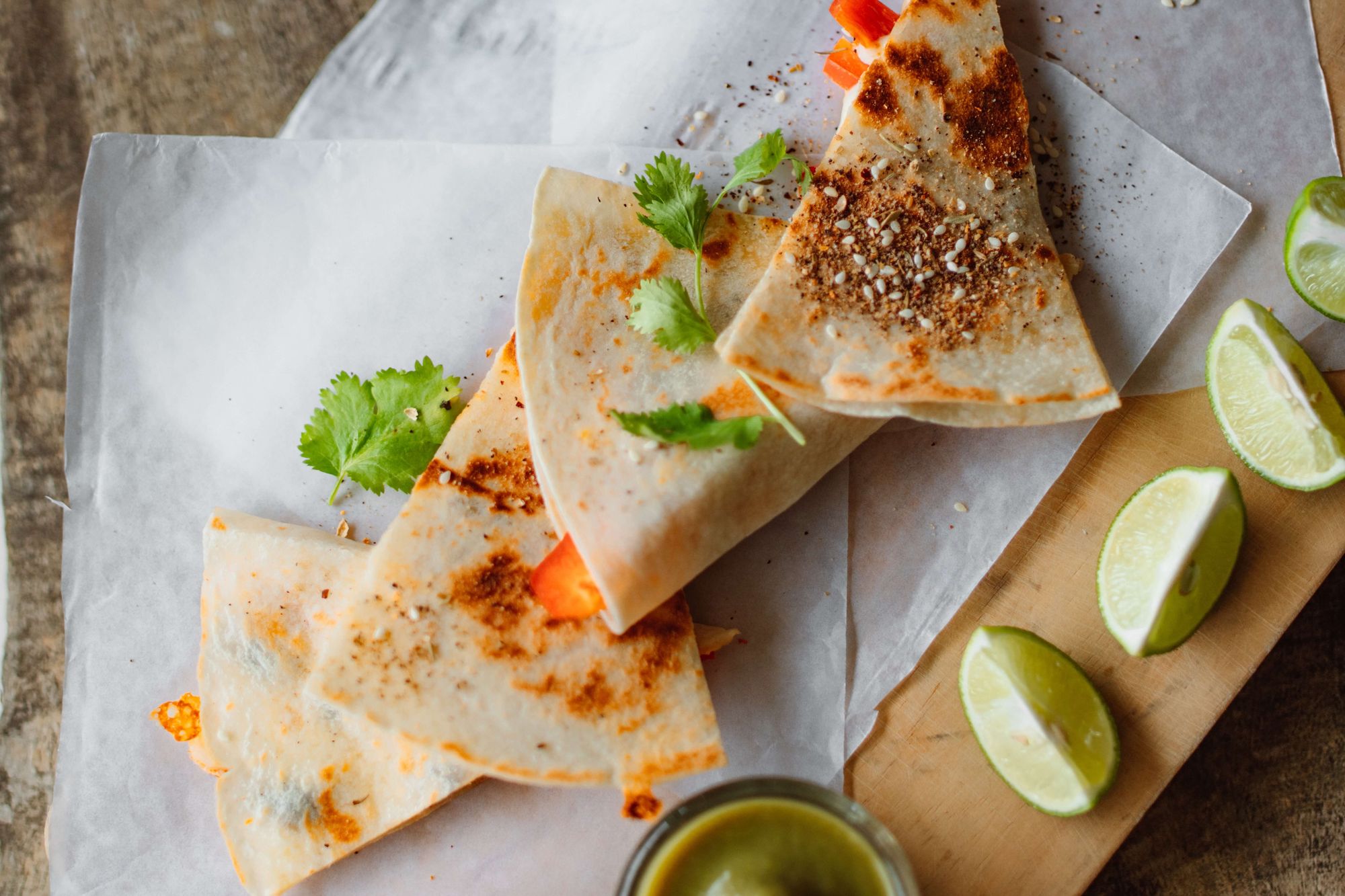 Smarriga quesadillas med färsk koriander
