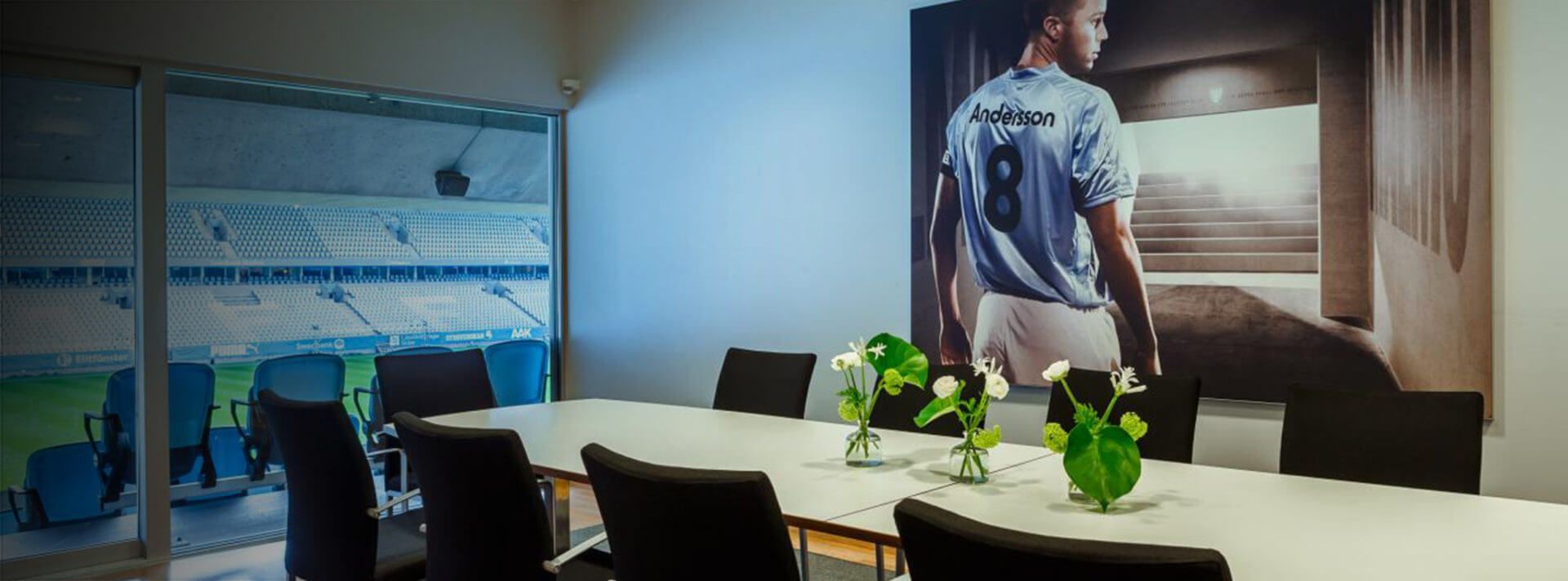 Se en fotbollsmatch med kollegorna i någon av logerna på Eleda Stadium