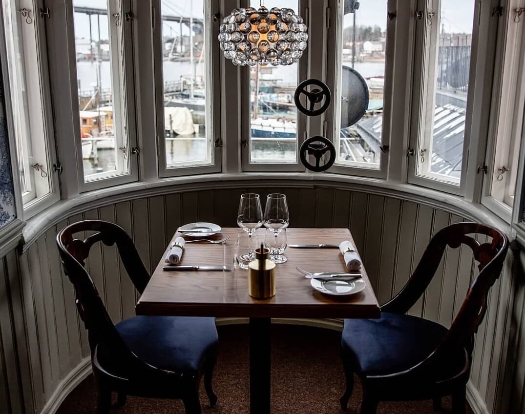 Arrangera en mindre och lyxig middag med skärgårdsatmosfär på Utkiken på Sjömagasinet