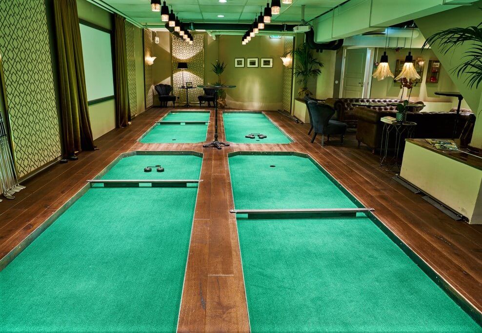 Vardagsrummet på Swing by Golfbaren är utmärkt för en intim och avslappnad teambuilding
