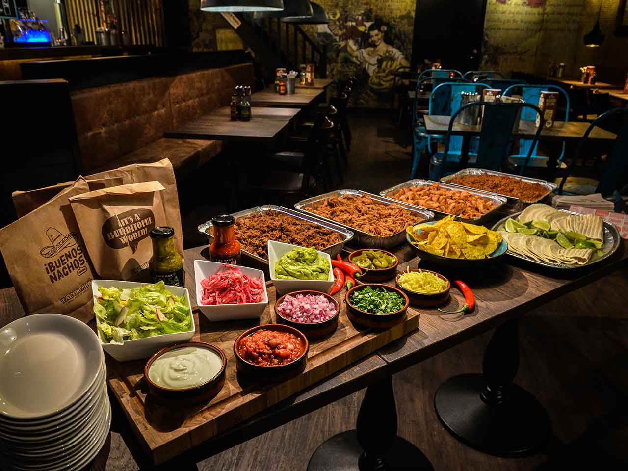 Tacobar erbjuder en trevlig festvåning och god mexikansk mat