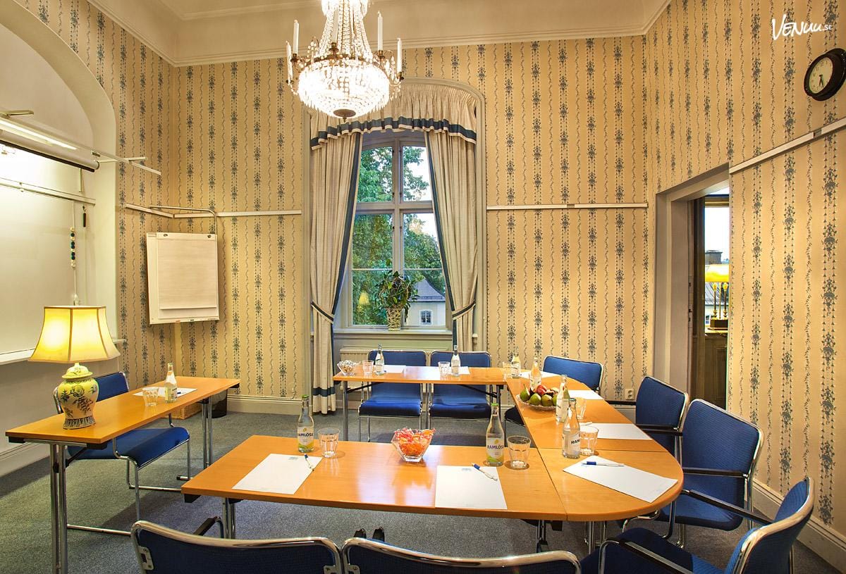 Drottningholm-rummet på Åkeshofs Slott ger workshopdagen en kunglig inramning i historisk miljö.