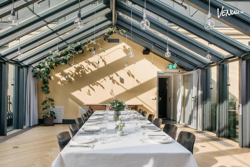 Miss Clara Terrassen – inglasad takterrass med fantastisk utsikt, perfekt för inspirerande frukostmöten i city.