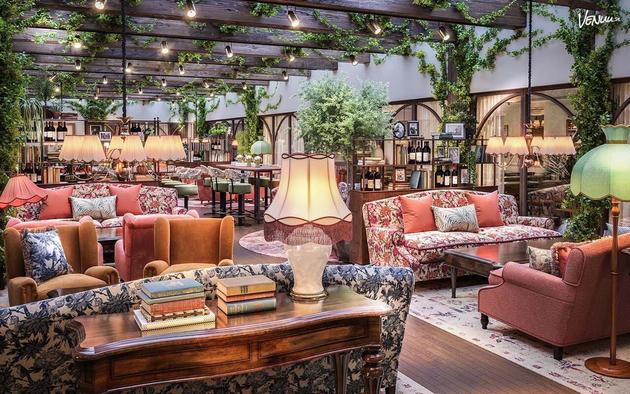 Hotel Bellora Festvåning, en italienskinspirerad restaurangmiljö på Avenyn i Göteborg.