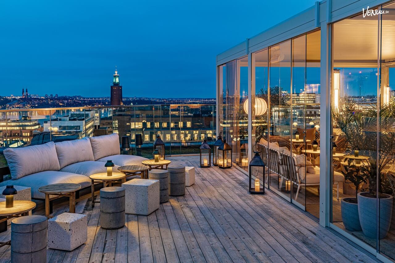 IMA på TAK, en festlokal i Stockholm med terrass, cityutsikt och loungekänsla.