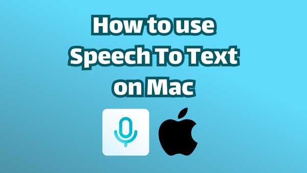 How to use speech-to-text on Mac cover picture with the logo of Apple.