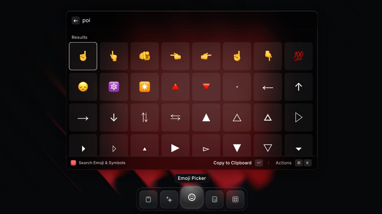 Raycast emoji picker
