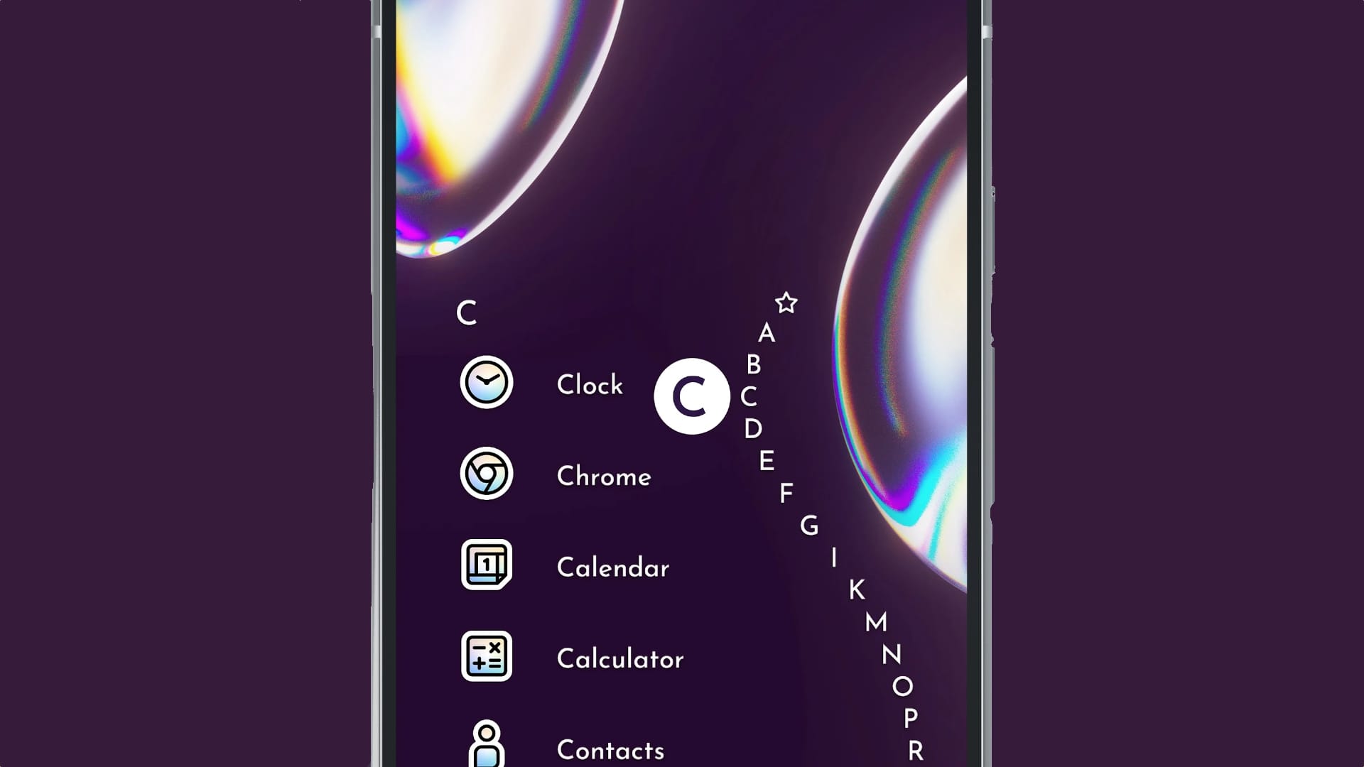 UI element for finding apps in Niagara Launcher