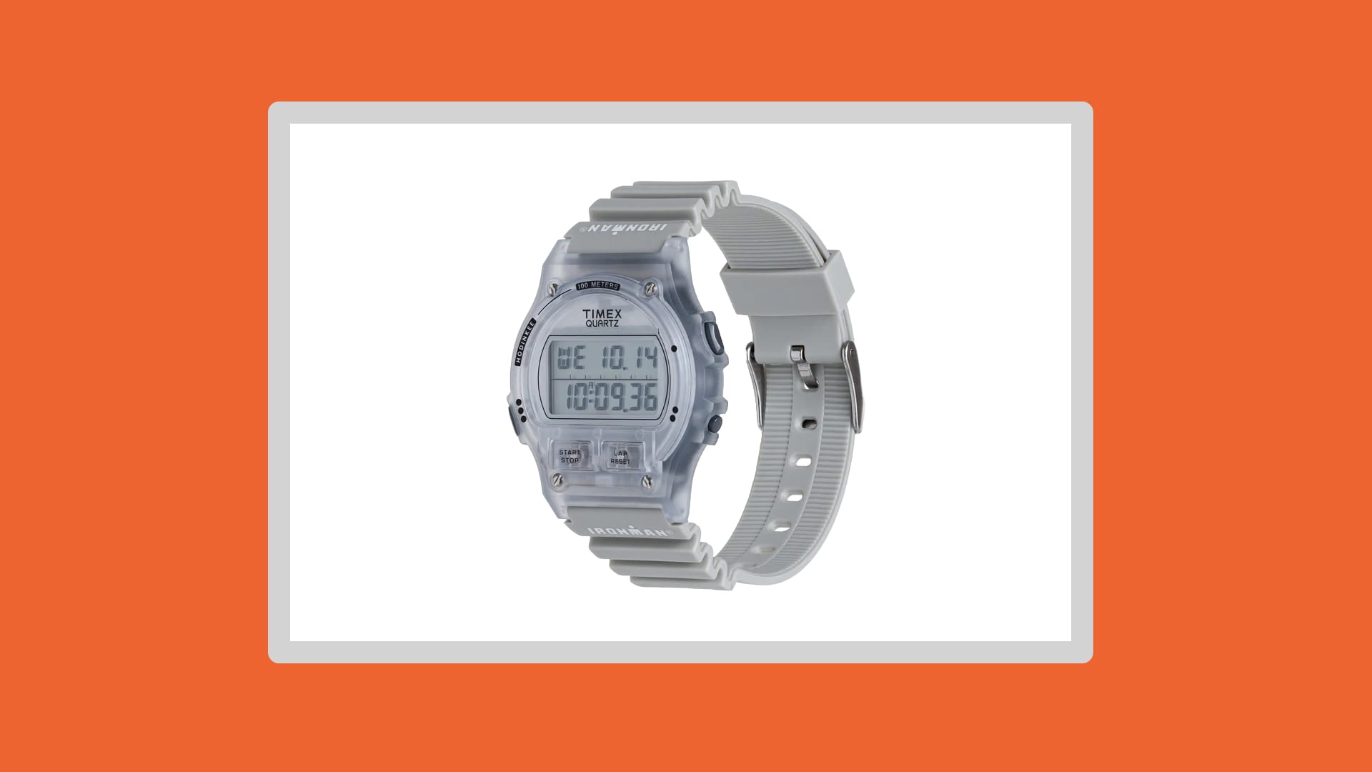 Gray watch on a white background.