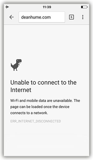 Unable to connect - Offline page
