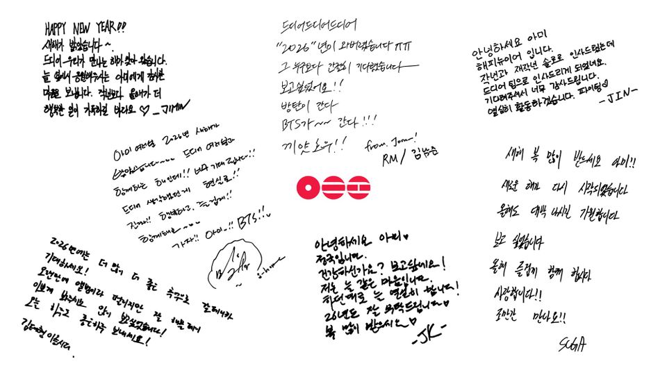 BTS Handwritten Greetings