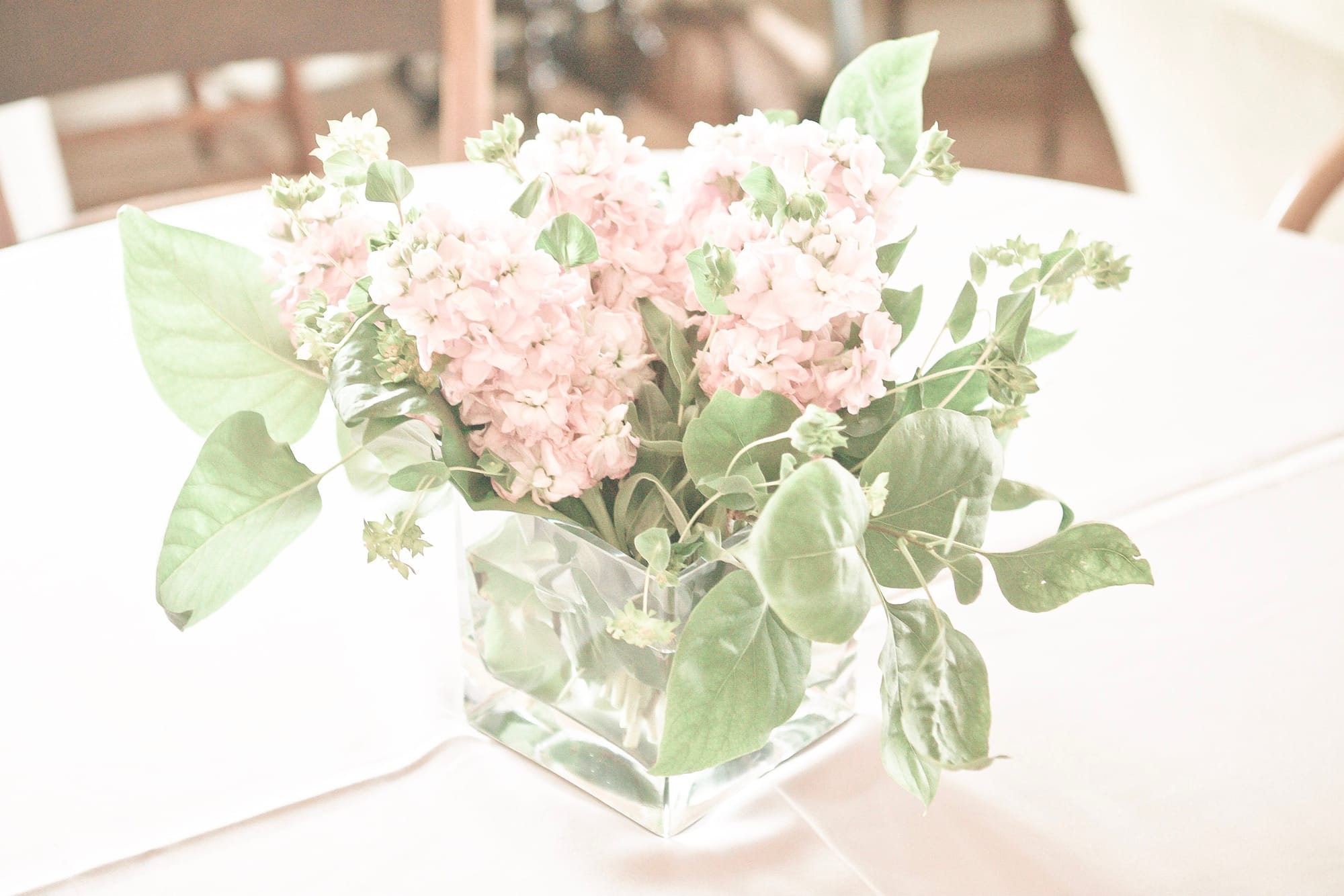 Bridal shower party favor table and celebratory gifts arranged for guests at a home in Michigan.