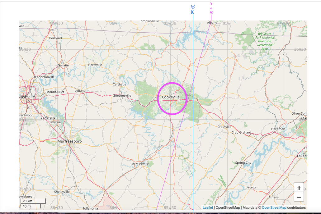 My Uranus IC line and Jupiter trine AC line, where I went to college.