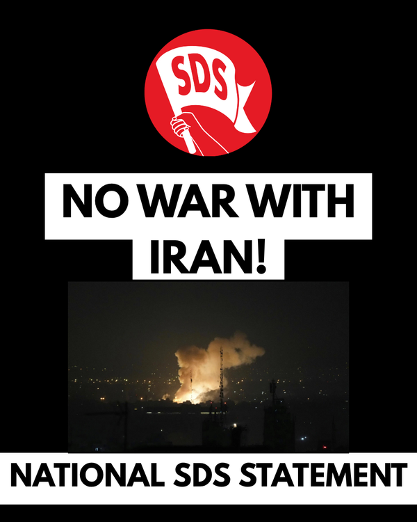 National SDS Statement: No War with Iran!
