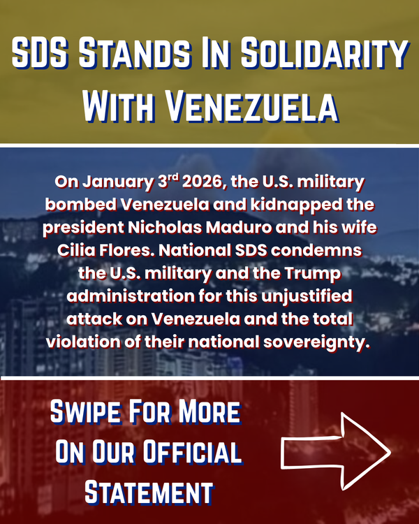 SDS Stands in Solidarity with Venezuela
